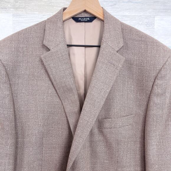 Jos A Bank Travelers Wool Tailored Fit Sport Coat Brown Mens 46L - Picture 2 of 7